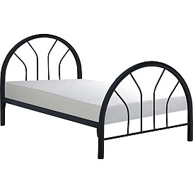                                                              							BLACK IRON TWIN BED W/MATTRESS
                                                            						 