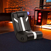 BLACK/WHITE FOLDABLE X ROCKER W/BT VIDEO CHAIR