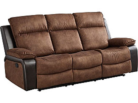                                                              							WOODSWAY BROWN 2-TONE RECLINING SOF...
                                                            						 
