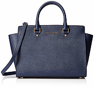 NAVY MICHAEL - KORS SMALL LEATHER TOTE