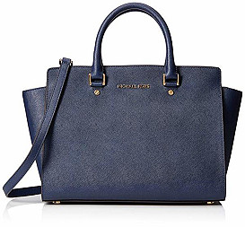                                                              							NAVY MICHAEL - KORS SMALL LEATHER T...
                                                            						 