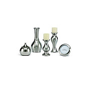 5 PC RISHONA BRUSHED SILVER ACCESSORY SET