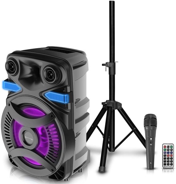 Rent-To-Own This 15" Bluetooth Led Speaker W/Tripod & Mic At National