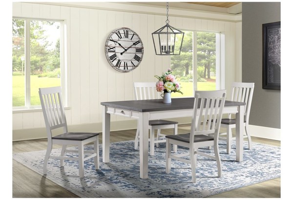 Rent-To-Own This 5 Pc Kayla White & Grey Counter Height Dinette With 4 Chairs