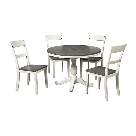Rent-To-Own A 5-Pc Nelling White Two-Tone 4 Chair Dining Set At National
