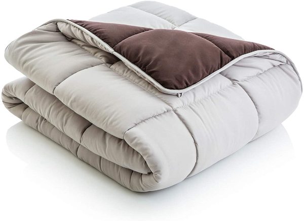 Rent-To-Own A Queen Tan & Brown Reversible Comforter Bed N Bag Set At National
