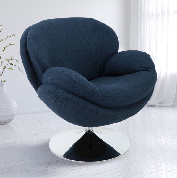 Rent-To-Own A Blue Denim Swivel Accent Chair At National