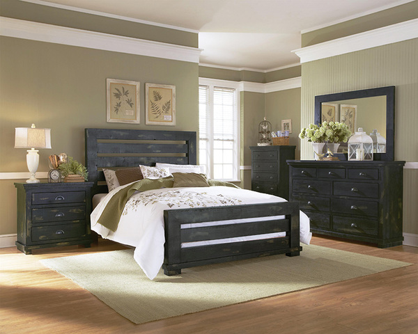 Rent-To-Own This 5-Pc Willow Slat Distressed Black Bedroom Set At National