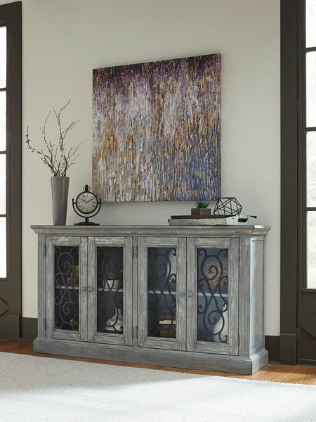 Rent-To-Own This Grey 4 Door Accent Cabinet At National